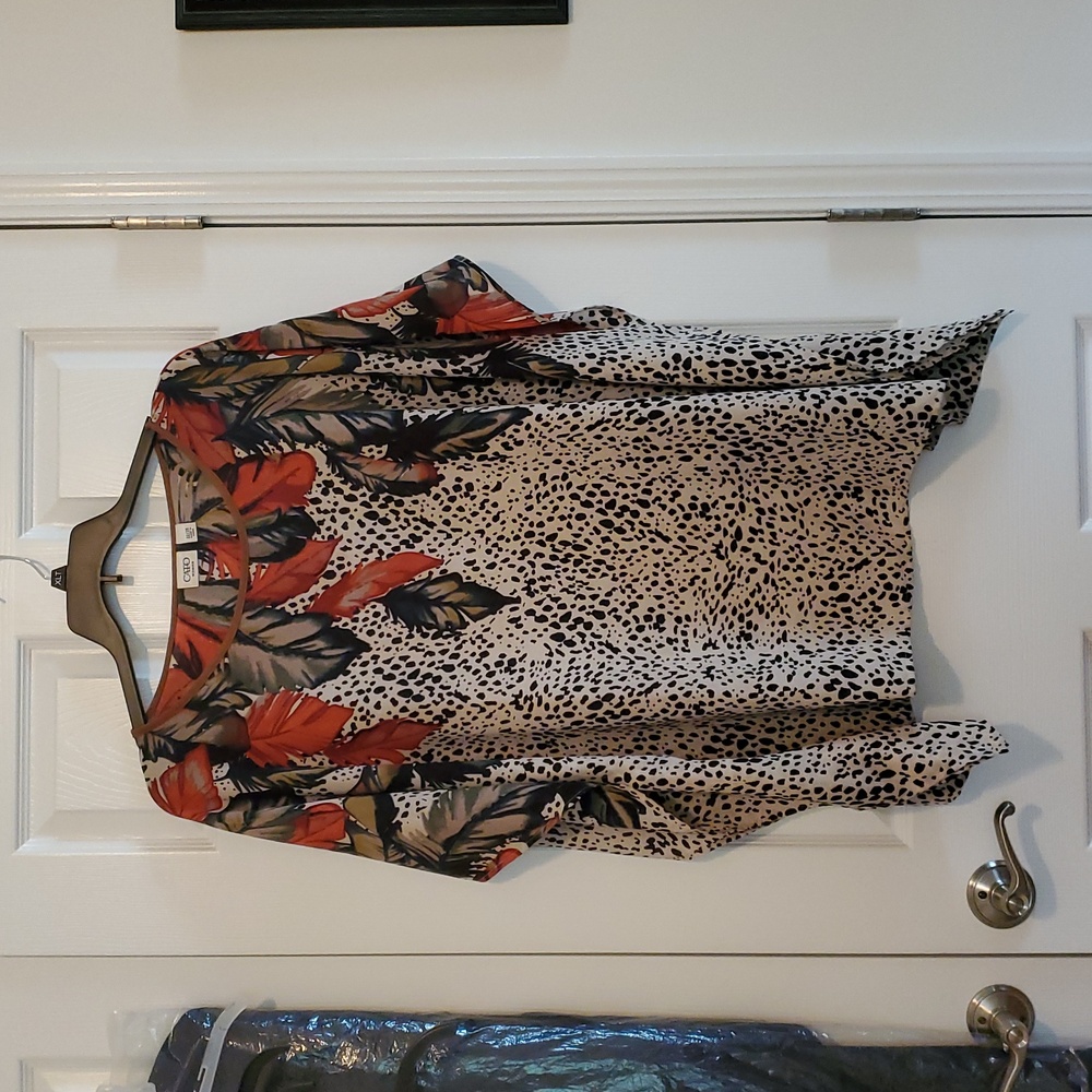 Cato 🌻 Women's Multicolor Leaf Print Tunic Top 22/24